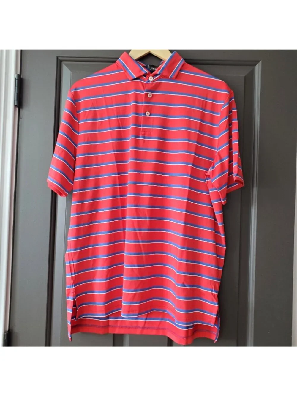 Ralph Lauren RLX Mens Striped Golf Polo Shirt Red Blue $98 Resort Summer Office